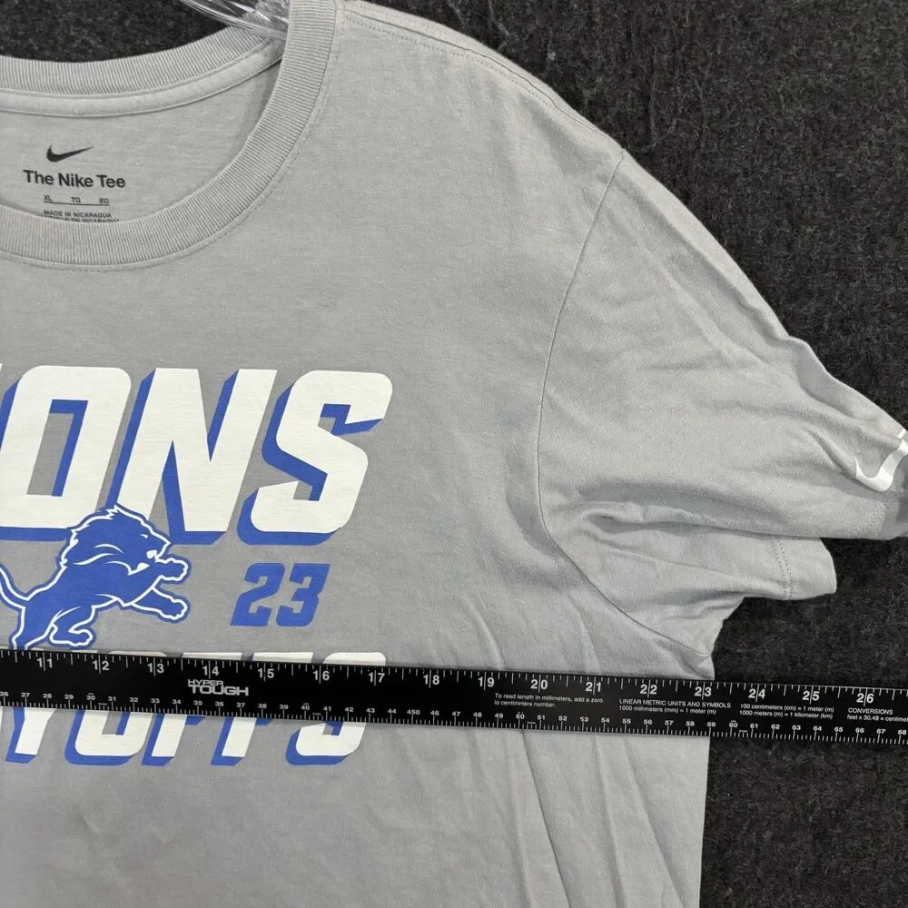 Detroit Lions Shirt Men's XL Gray 2023 Playoffs NFL Football Nike Graphic Tee